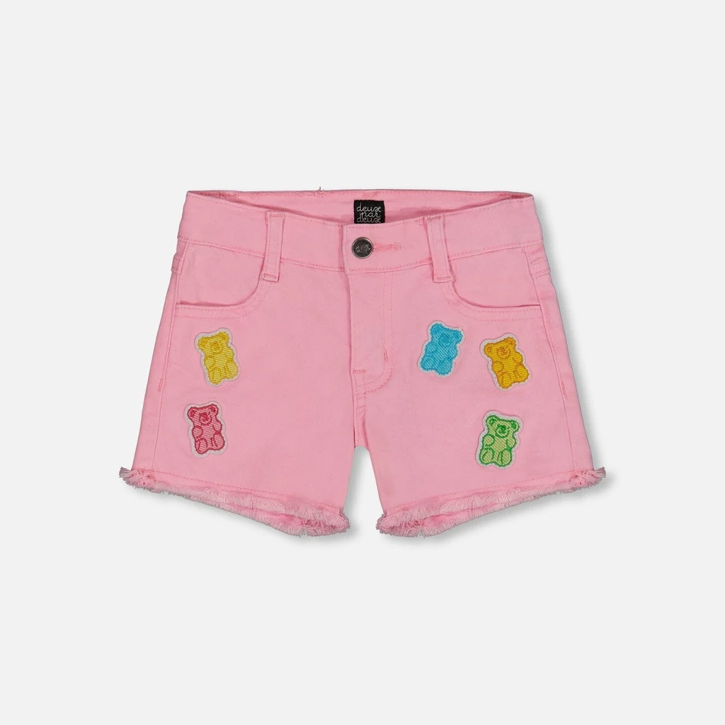 Deux par Deux Jean Short With Embroidery