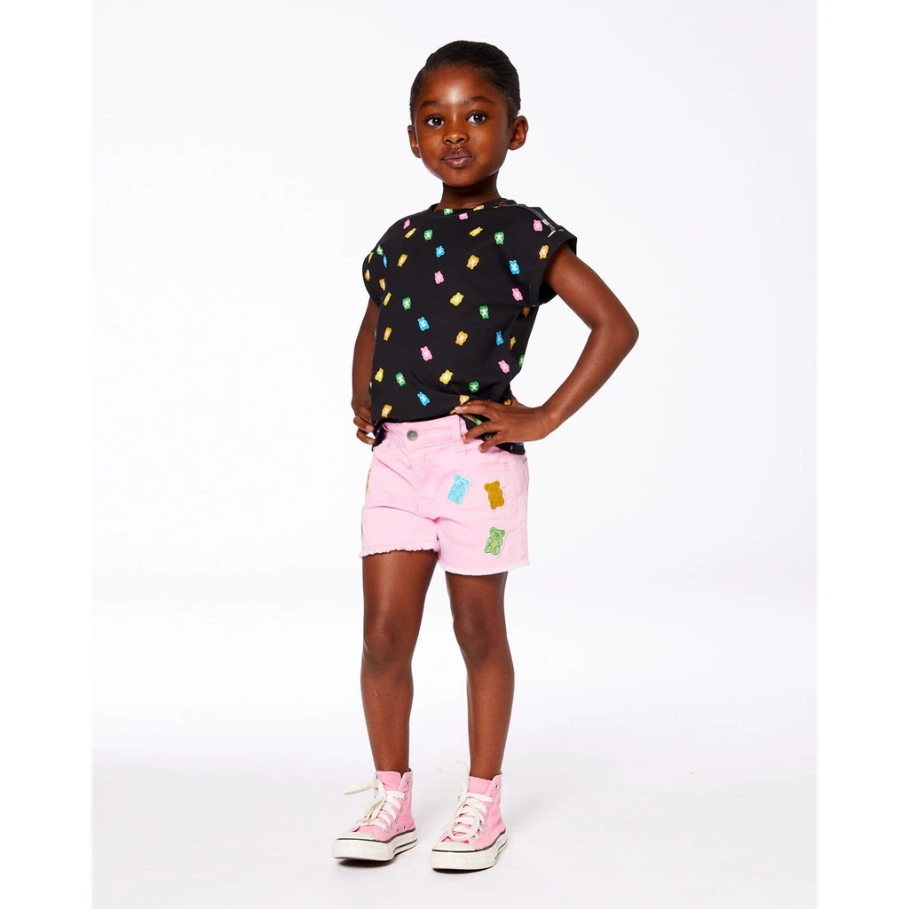 Deux par Deux Jean Short With Embroidery