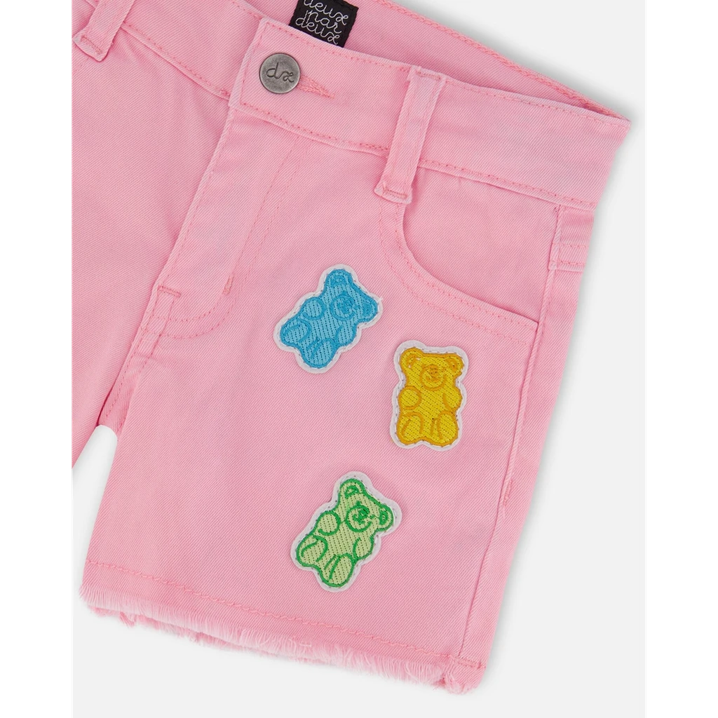 Deux par Deux Jean Short With Embroidery