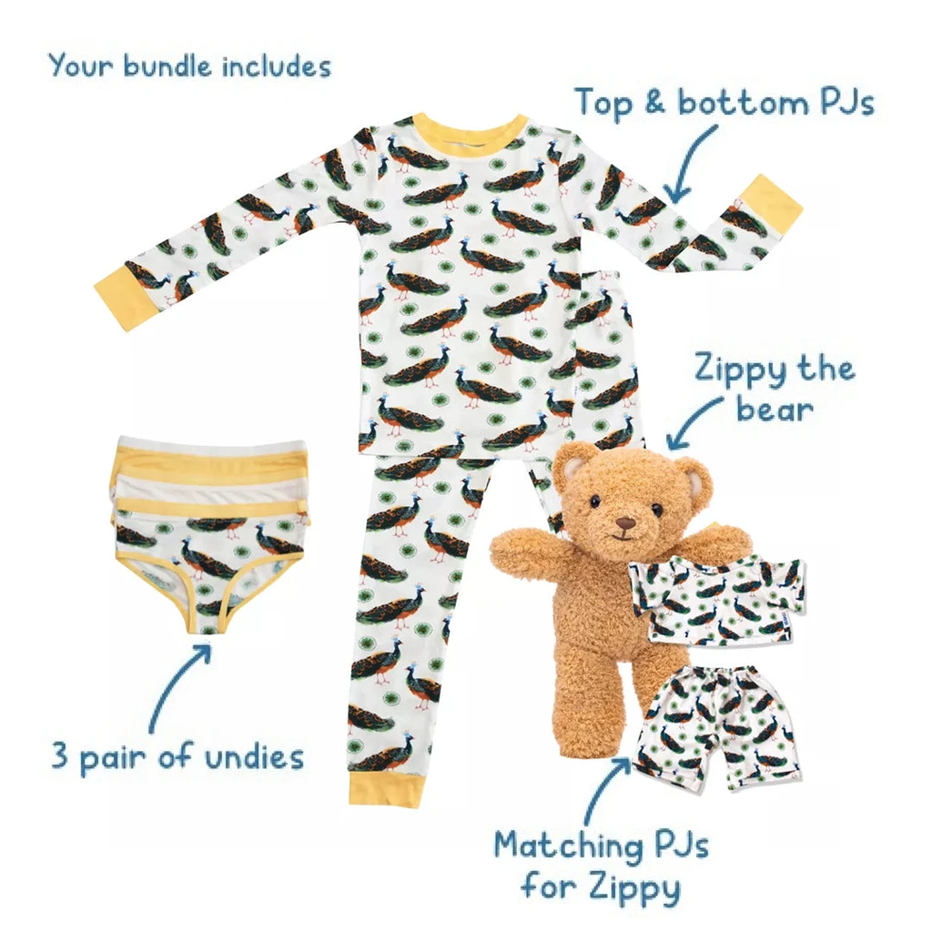 Zip N' Bear Pretty In Peacock Bundle