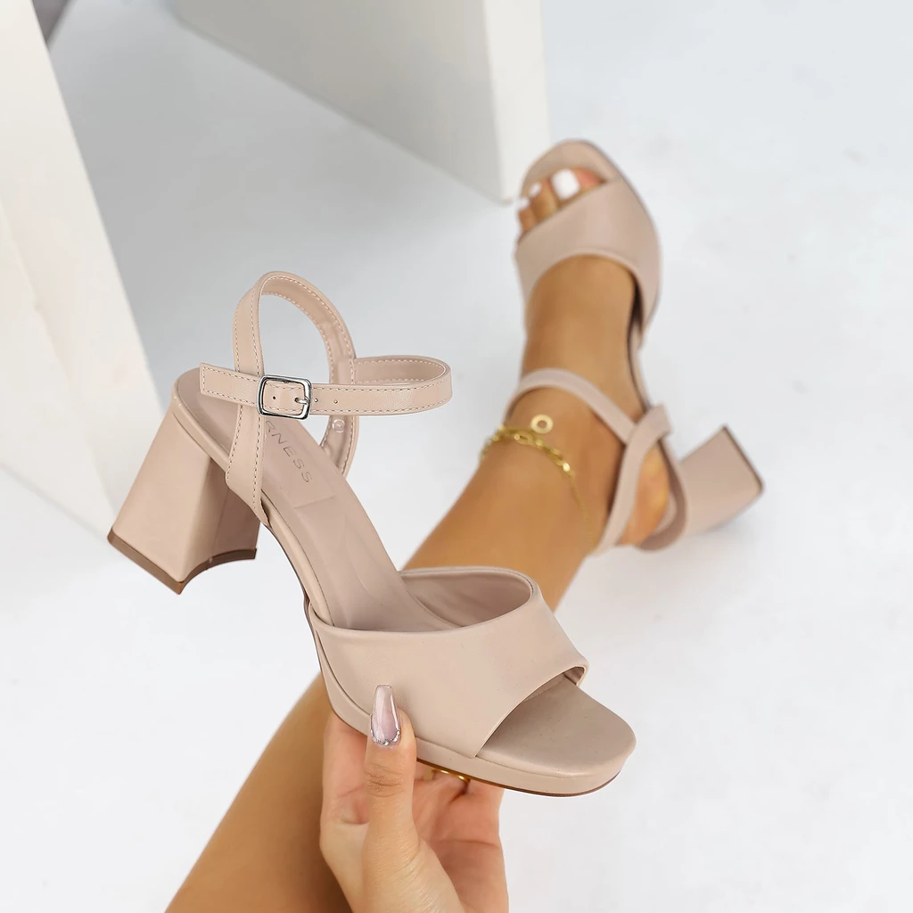 Berness Amos Faux Leather Platform Block Heels