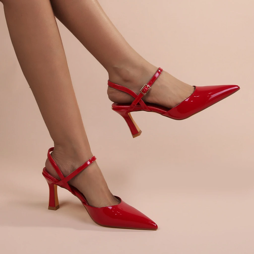 Berness Celine Pointed-Toe Slingback Heels