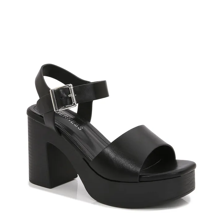 Berness Eulala Metallic Gold Platform Block Heel Sandals