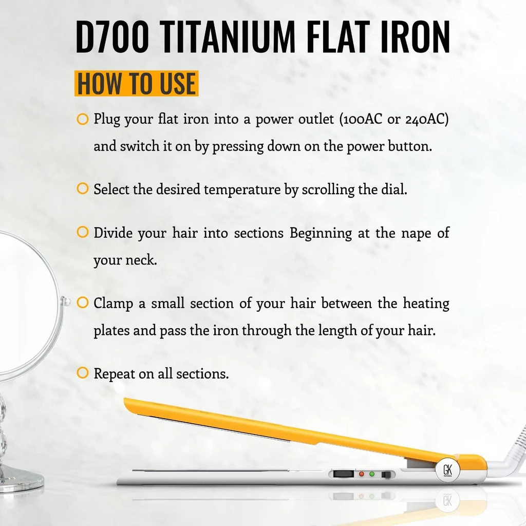 GK Hair D700 Titanium Flat Iron