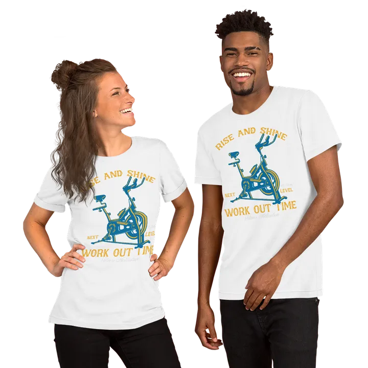 Salutaris Health and Fitness Rise and Shine Workout Time Unisex T-Shirt