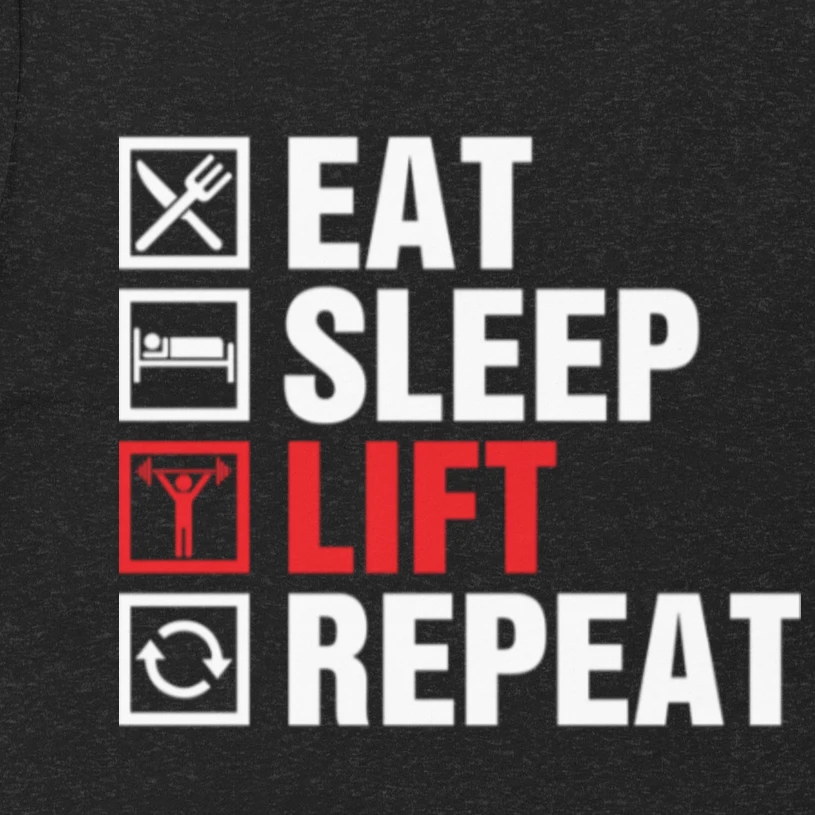 Salutaris Health and Fitness Eat Sleep Lift Repeat Unisex T-Shirt