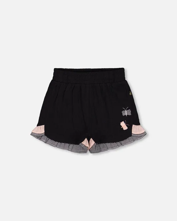 Deux par Deux Crinkle Short With Frills