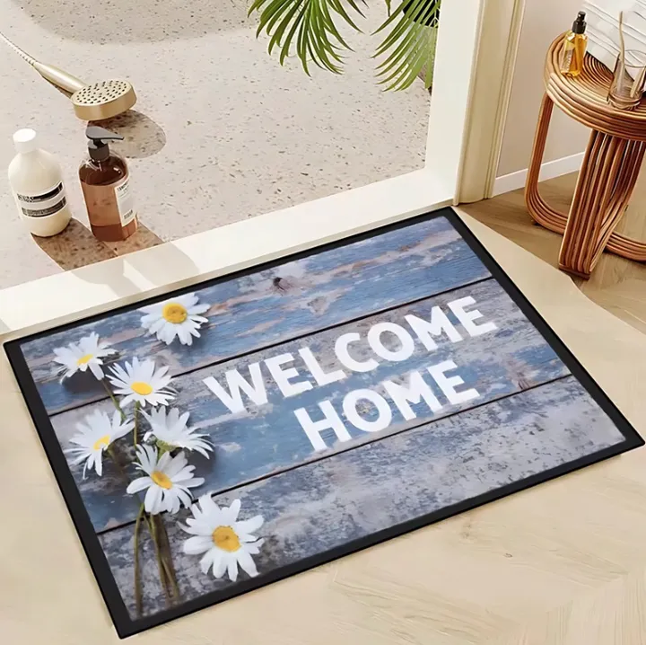 Vikama 3D Wood Grain Flower Floor Mat