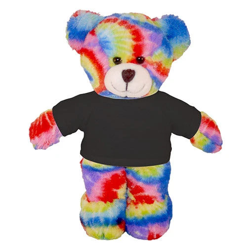 Plushland Soft Plush Tie Dye Teddy Bear with Tee