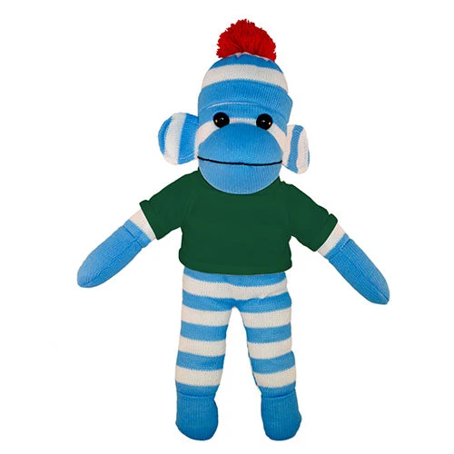 Plushland Soft Plush Blue Sock Monkey with Tee