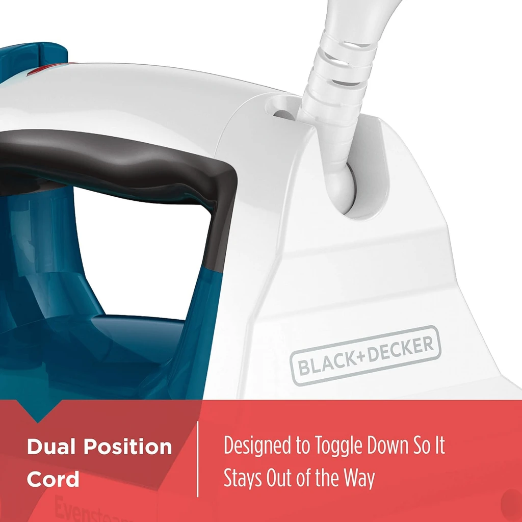 Black & Decker Easy Steam Compact Iron with EvenSteam TrueGlide Non-Stick Soleplate
