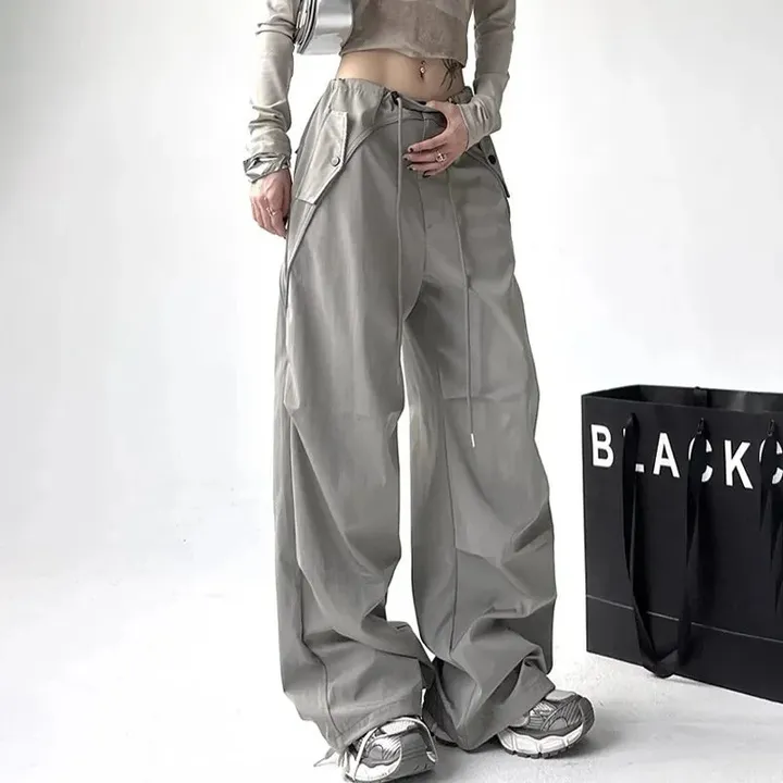 Rev Autumn New Women's Cargo Pants American Style Loose Fit Long Pants