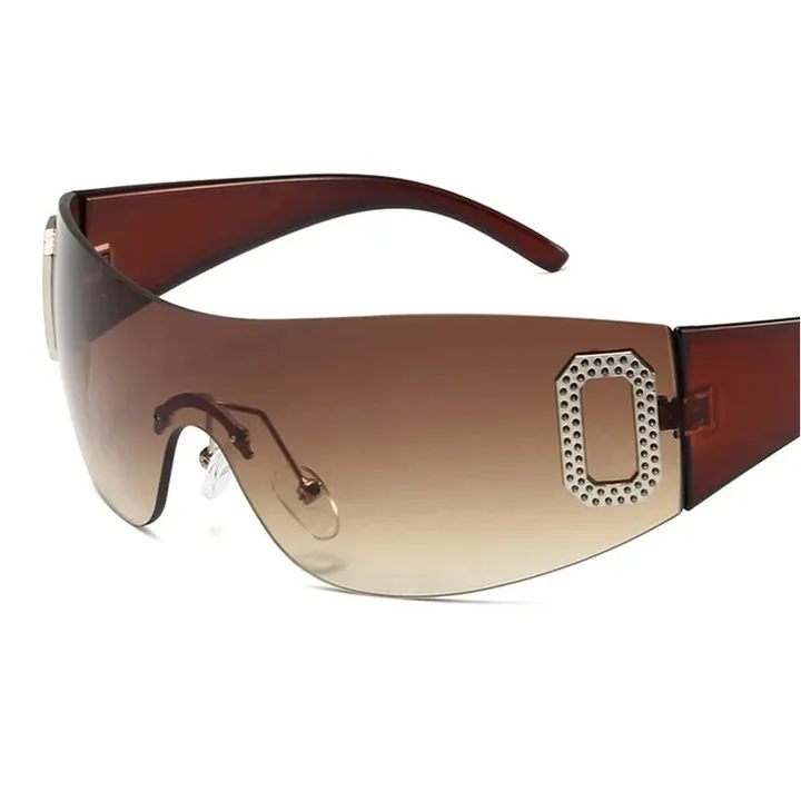 Rev Rimless Punk Monolithic Sunglasses Women