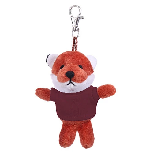 Plushland Soft Plush Fox Keychain With Tee