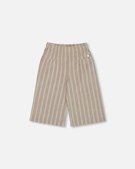 Deux par Deux Wide Leg Capri Linen Pant