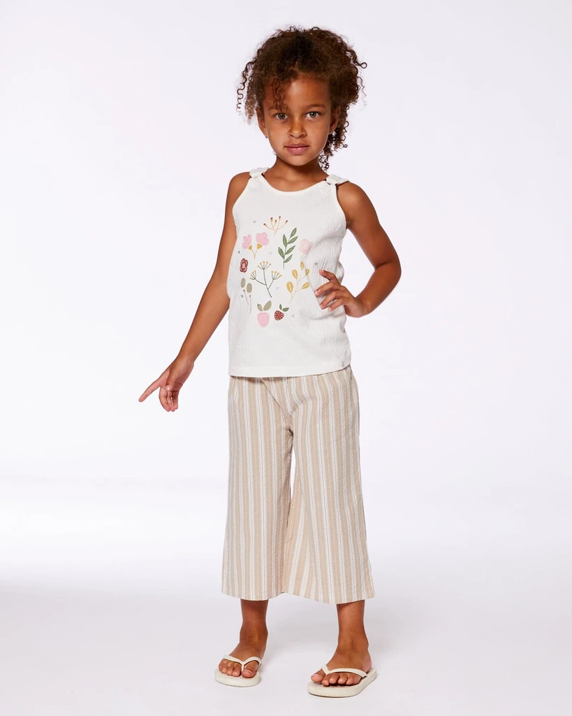 Deux par Deux Wide Leg Capri Linen Pant