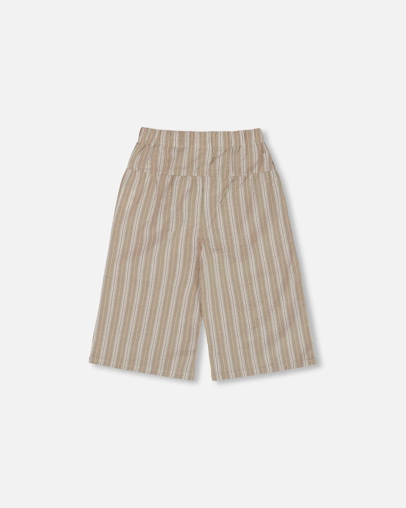 Deux par Deux Wide Leg Capri Linen Pant