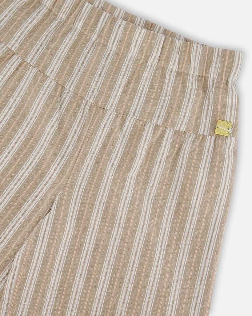 Deux par Deux Wide Leg Capri Linen Pant