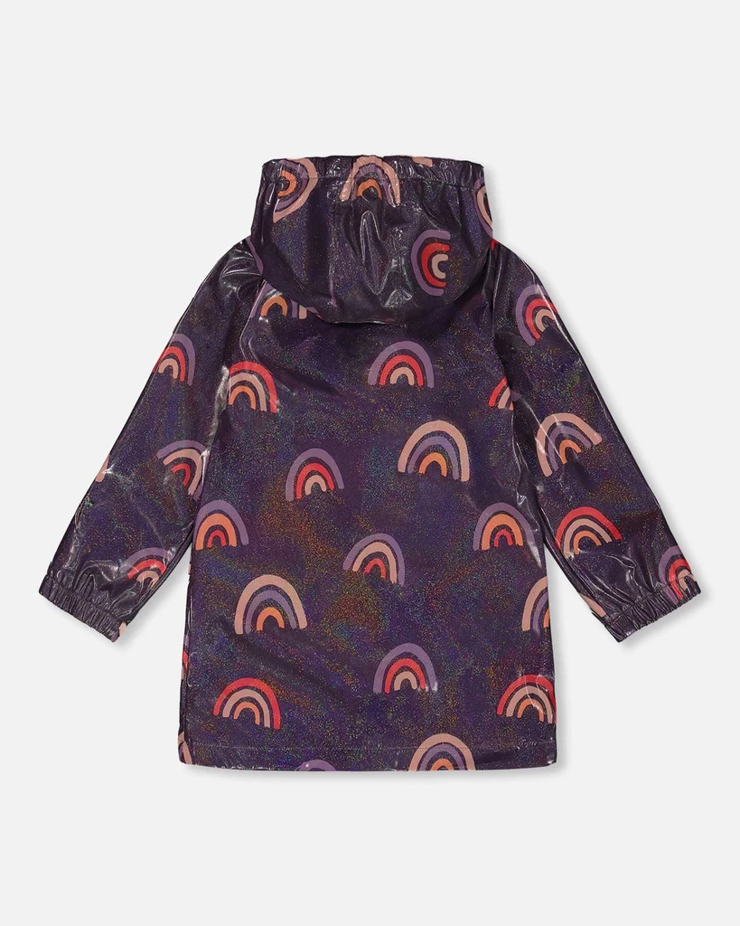 Deux par Deux Printed Rain Coat With Hat