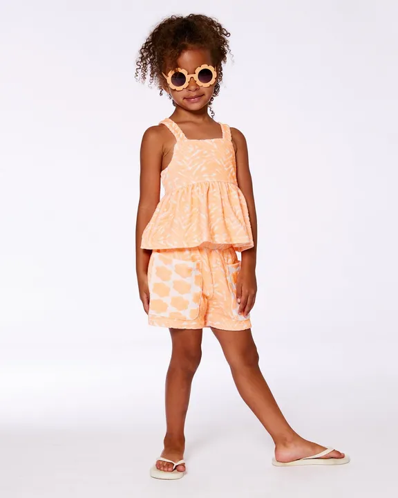 Deux par Deux Printed Terry Tank Top and Shorts Set