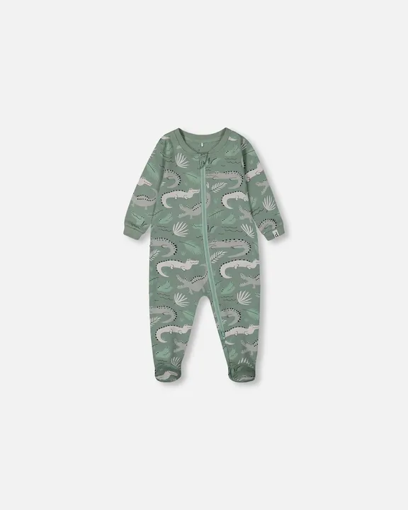 Deux par Deux Printed Organic Cotton One-Piece Pajama