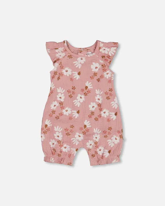 Deux par Deux Printed Muslin Romper
