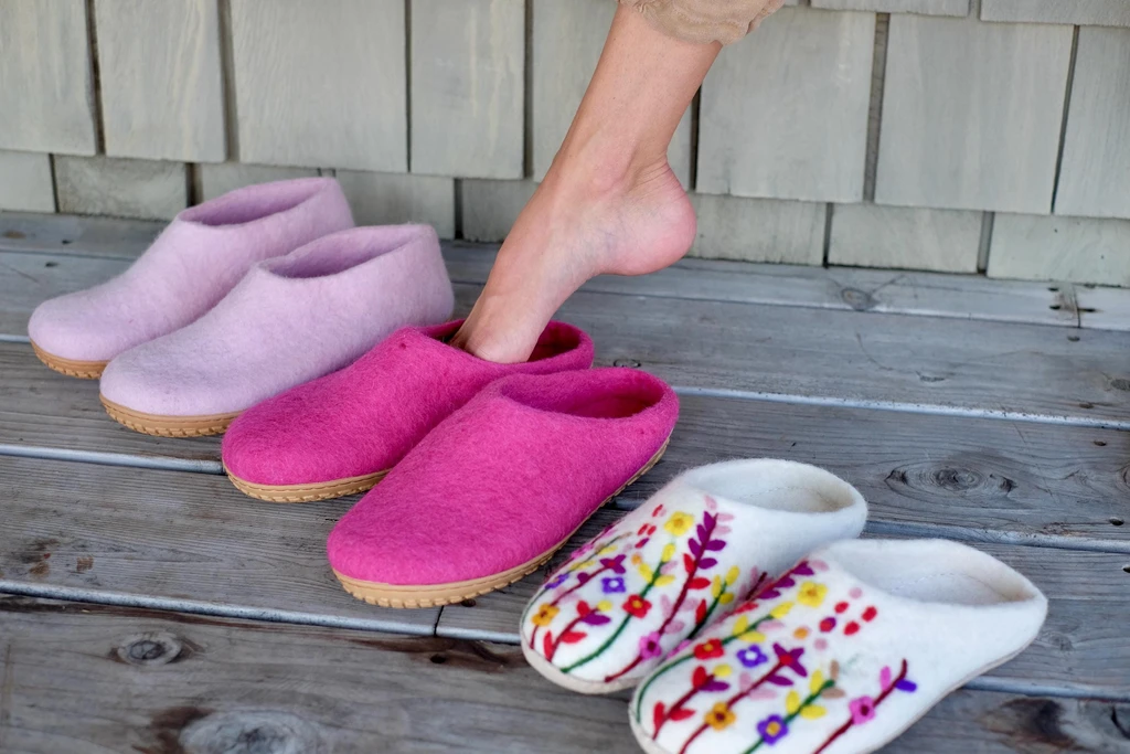 Fuzzy Cove Wildflower Organic Merino Wool Slippers
