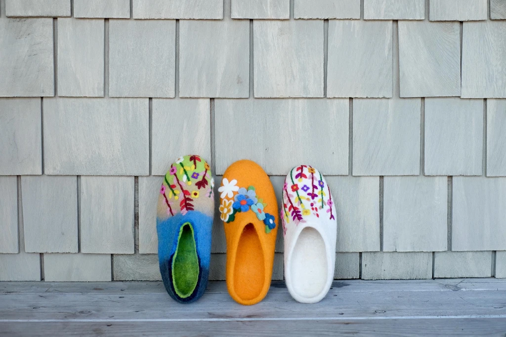 Fuzzy Cove Wildflower Organic Merino Wool Slippers