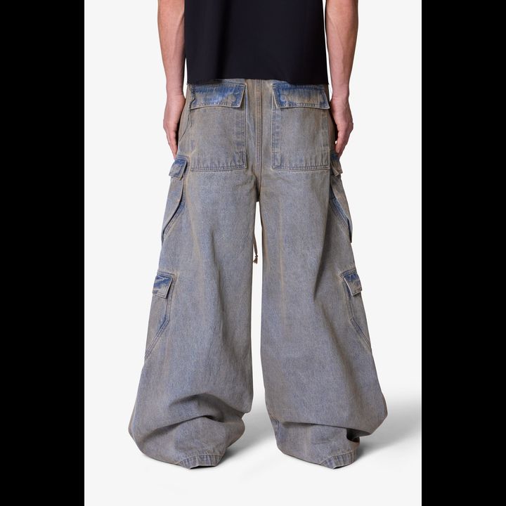 MNML ASTRO RAVE ダブル カーゴ デニム ジーンズ Vintage Blue Astro Rave Double Cargo Denim - Vintage Blue | mnml | shop now