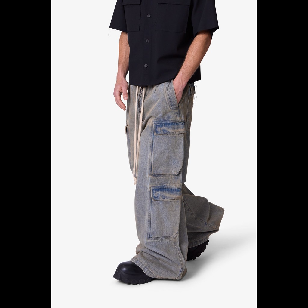 MNML ASTRO RAVE ダブル カーゴ デニム ジーンズ Vintage Blue MNML Astro Rave Double Cargo Denim XXL | Flip App