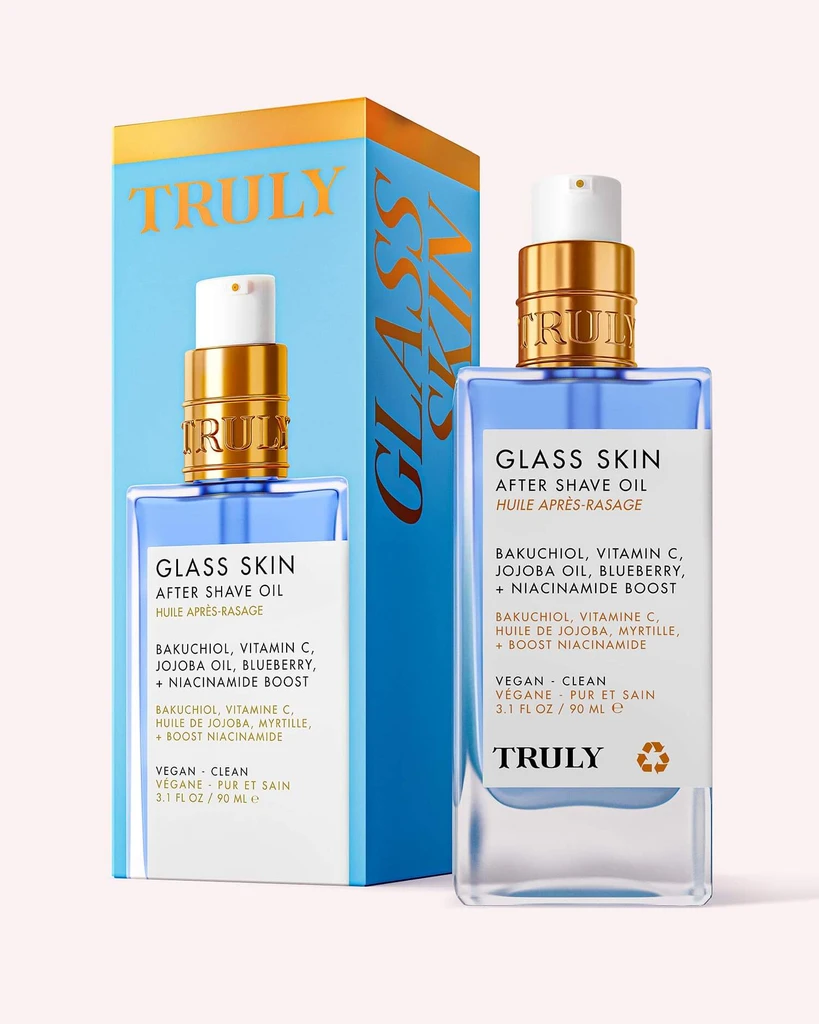 Truly Beauty Glass Skin After Shave Oil - Target Large Pores, Ingrown Hair, & Razor Bumps for Airbrushed Skin