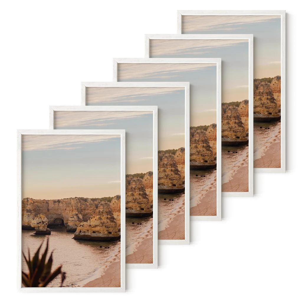Haus and Hues Set Of 6 Oak Wood Picture Frames With Plexiglass Cover