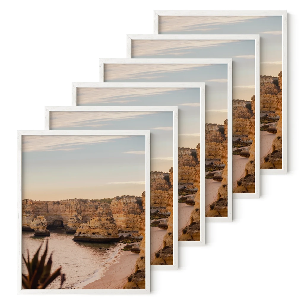 Haus and Hues Set Of 6 Oak Wood Picture Frames With Plexiglass Cover