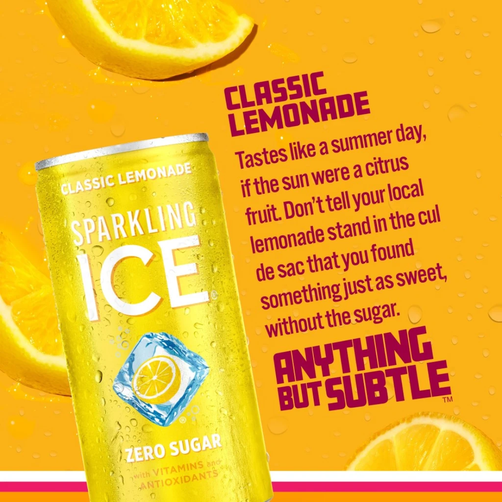 Sparkling Ice Caffeine Flavored Sparkling Water, Classic Lemonade, Mini Cans - Multi Pack