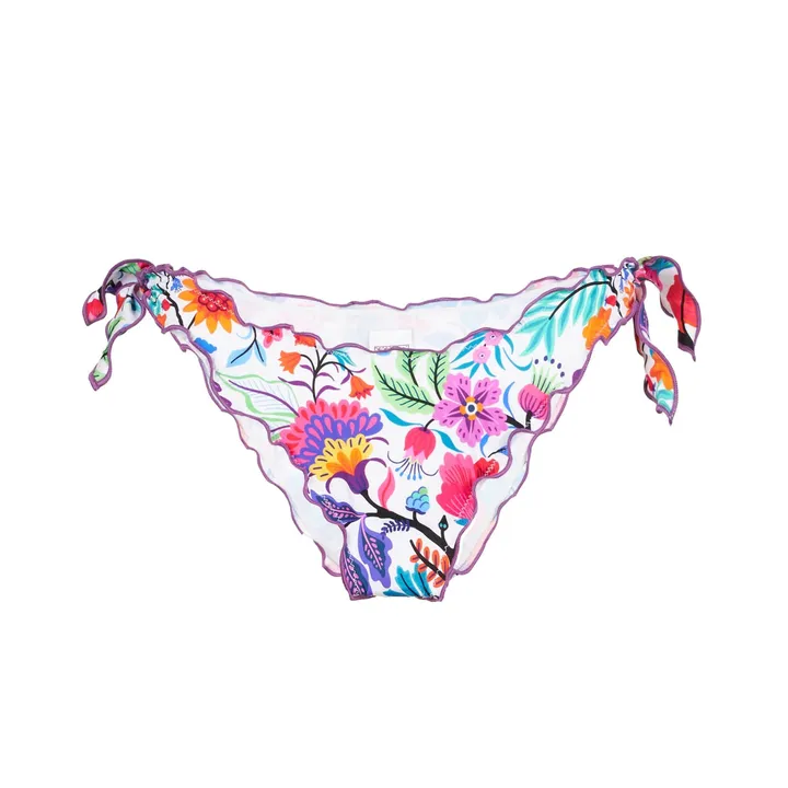 MC2 Saint Barth Ruffled Flower Print Swim Briefs with Adjustable Sides