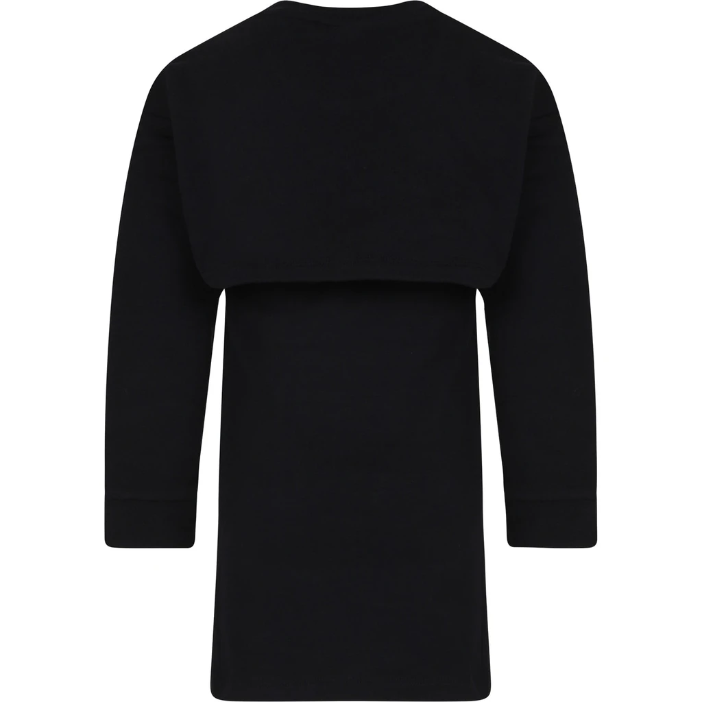 Fendi Stylish Black Dress with Fendi Logo for Girls