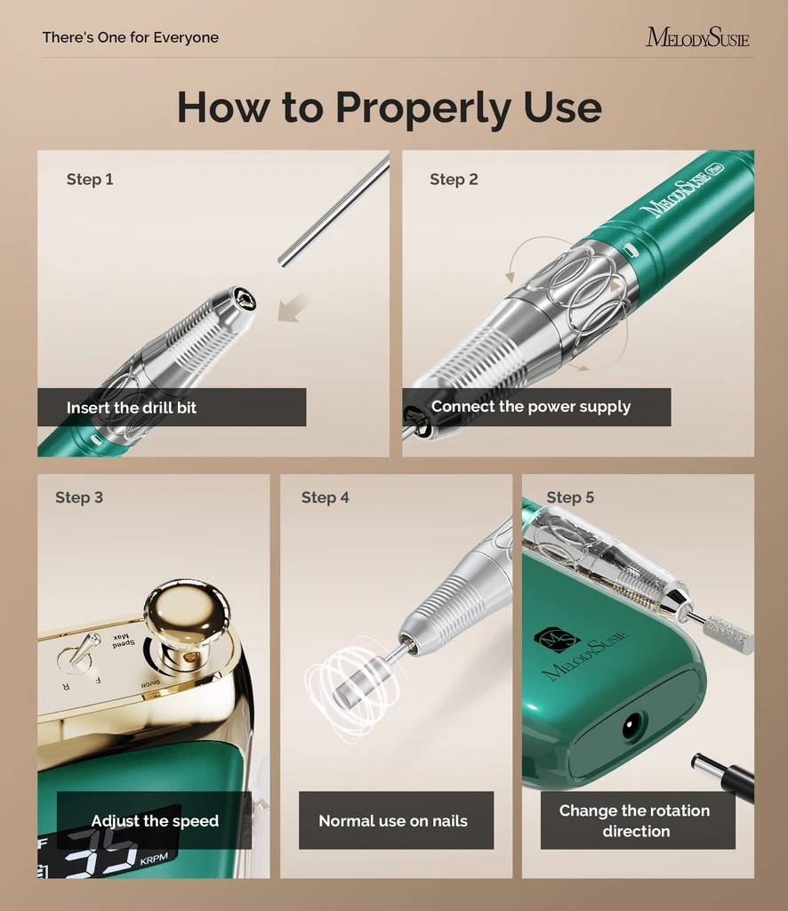 MelodySusie Rechargeable Nail Drill 35,000 RPM