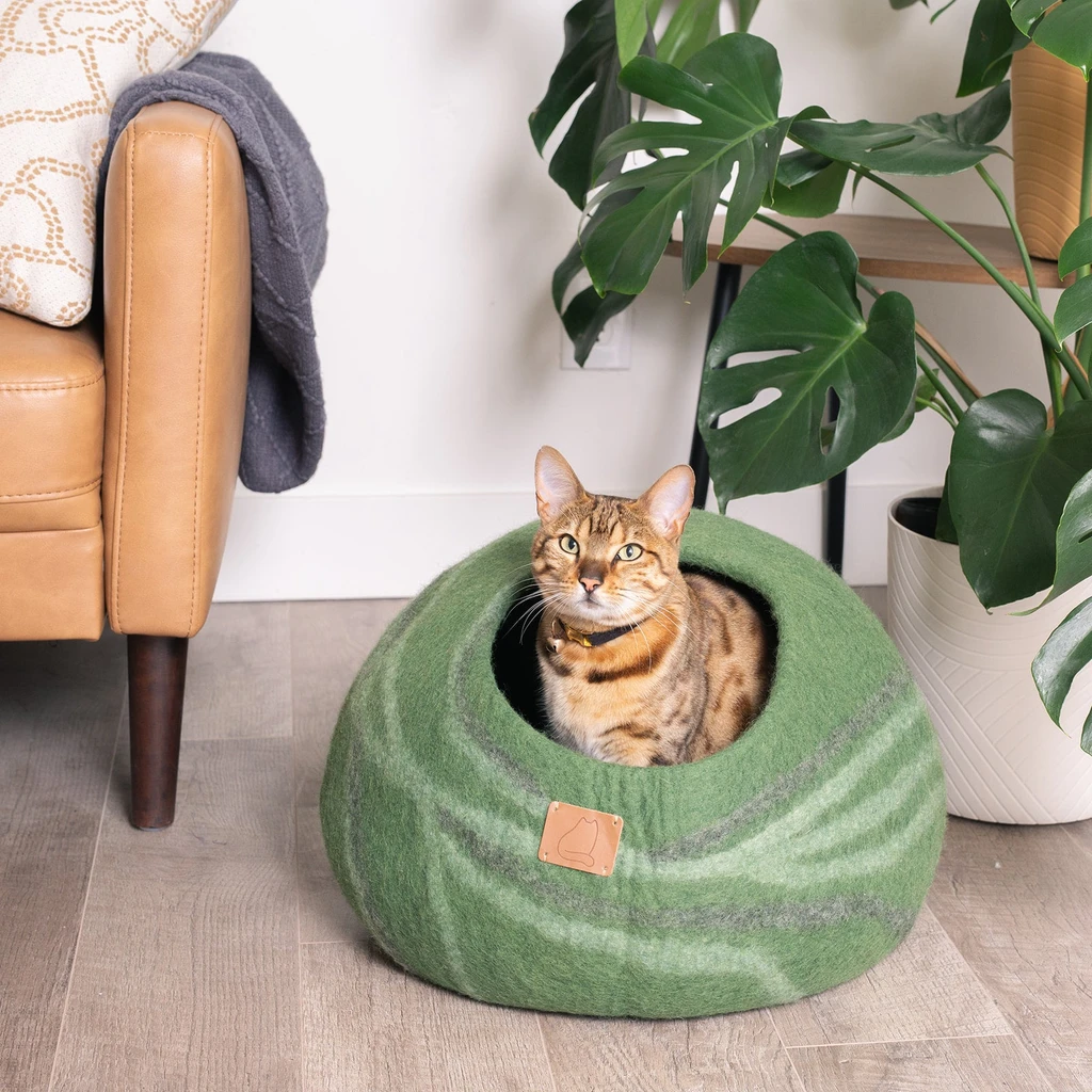 Fuzzy Cove Stone Design | Round Style Cave | Primary Color: Earth Brown