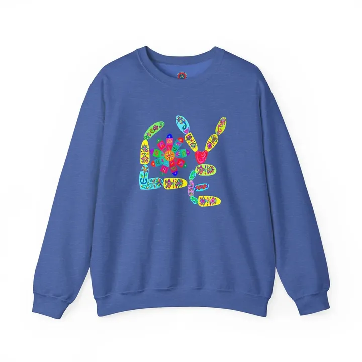 Geo Designs on Clothing Sarah Molloy New Zealand Love Florals Unisex Heavy Blend™ Crewneck Sweatshirt