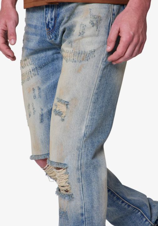 MNML D737 DOWN IN THE DIRT デニム ジーンズ Blue 送料込み D737 Down in the Dirt Denim - Blue | mnml | shop now