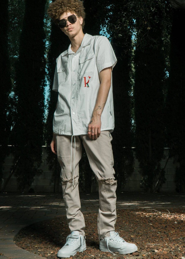 Shop at Konus Men's Distressed Ankle Zipper Skinny Pants in