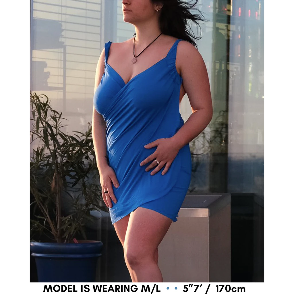 Gela Beach Mini Bamboo Wrap Dress Cover-Up | Easy Wear As Dress or Skirt
