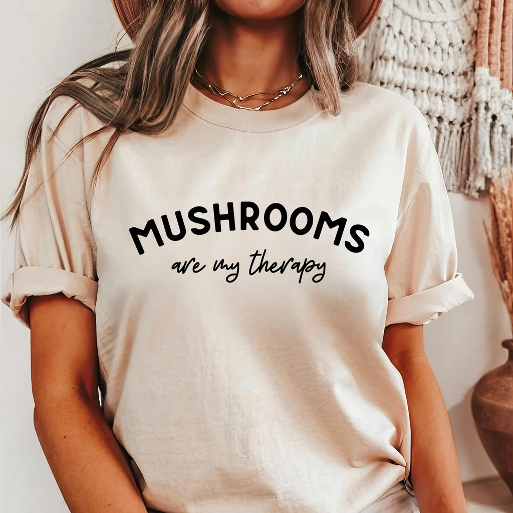Human Soul Shop Mushrooms Are My Therapy, Mushroom T-Shirt