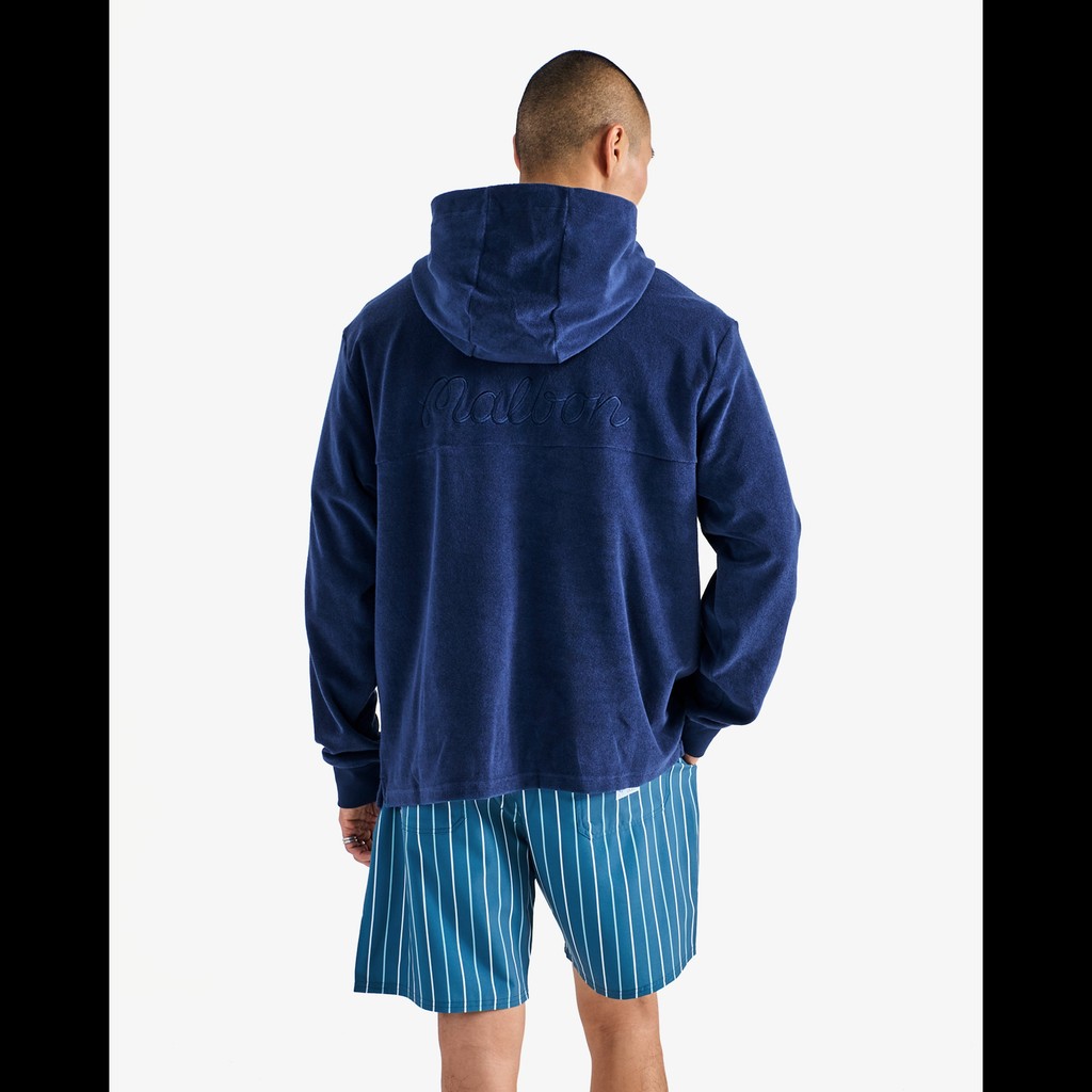 Malbon Golf Castello French Terry Quarter Zip Hoodie M - 5