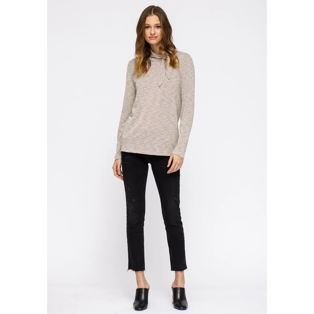 Shop at Konus Self-Tie Mock Neck Sweater Top