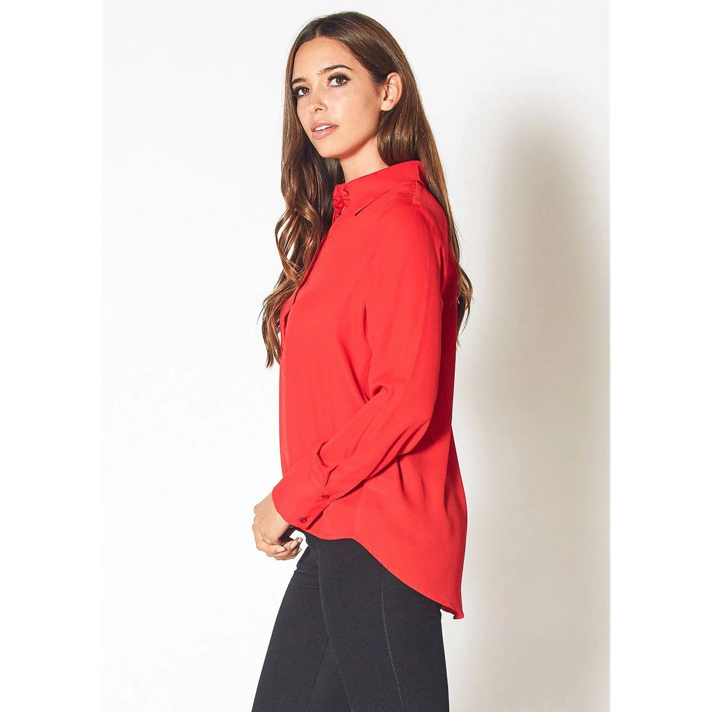 Shop at Konus Pleione Button Up Basic Everyday Shirt