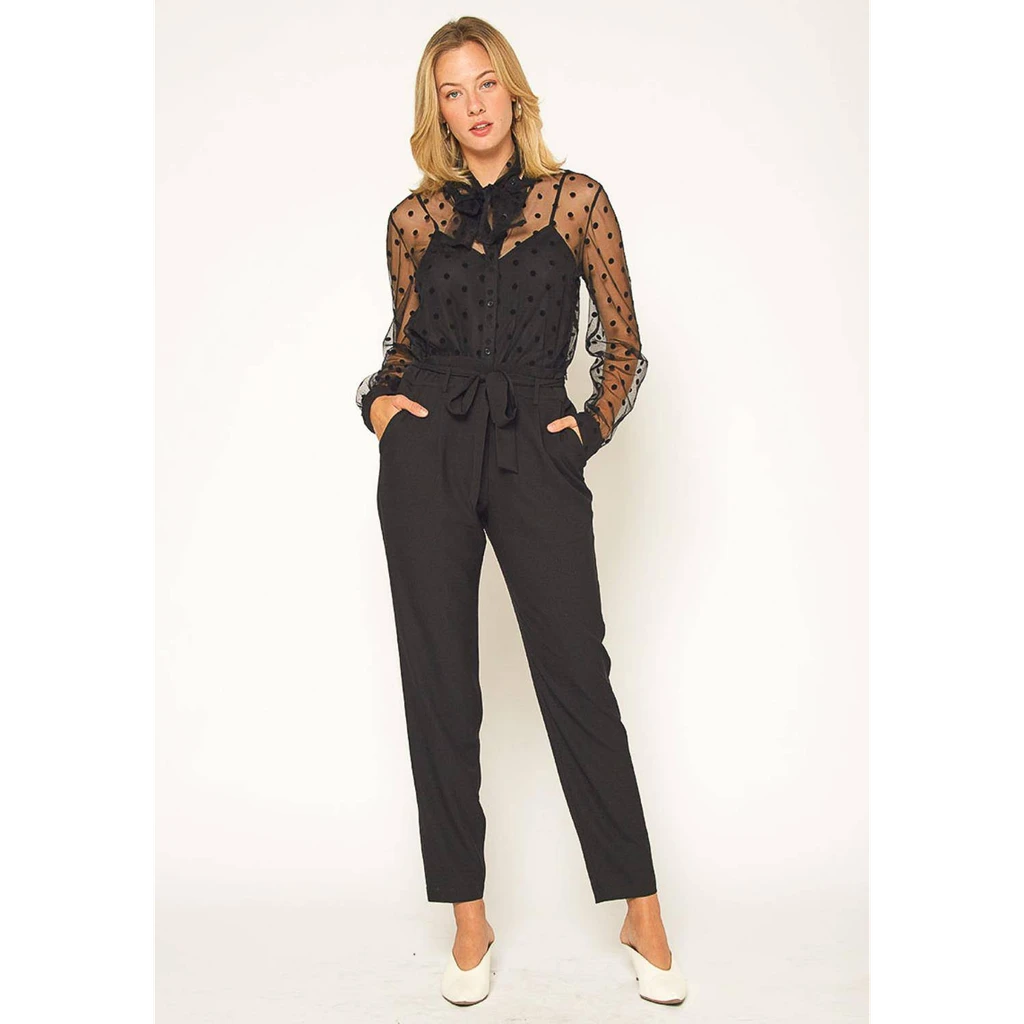 Shop at Konus Pleione Women's Tie Waist Slim Trouser