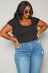 Ribbed Funnel Bodysuit