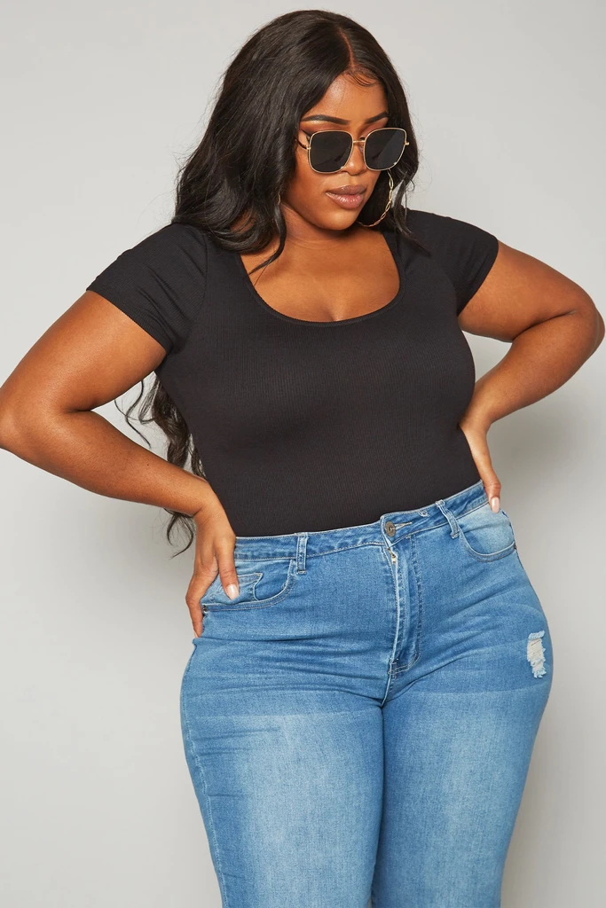 Shop at Konus Ribbed Funnel Bodysuit