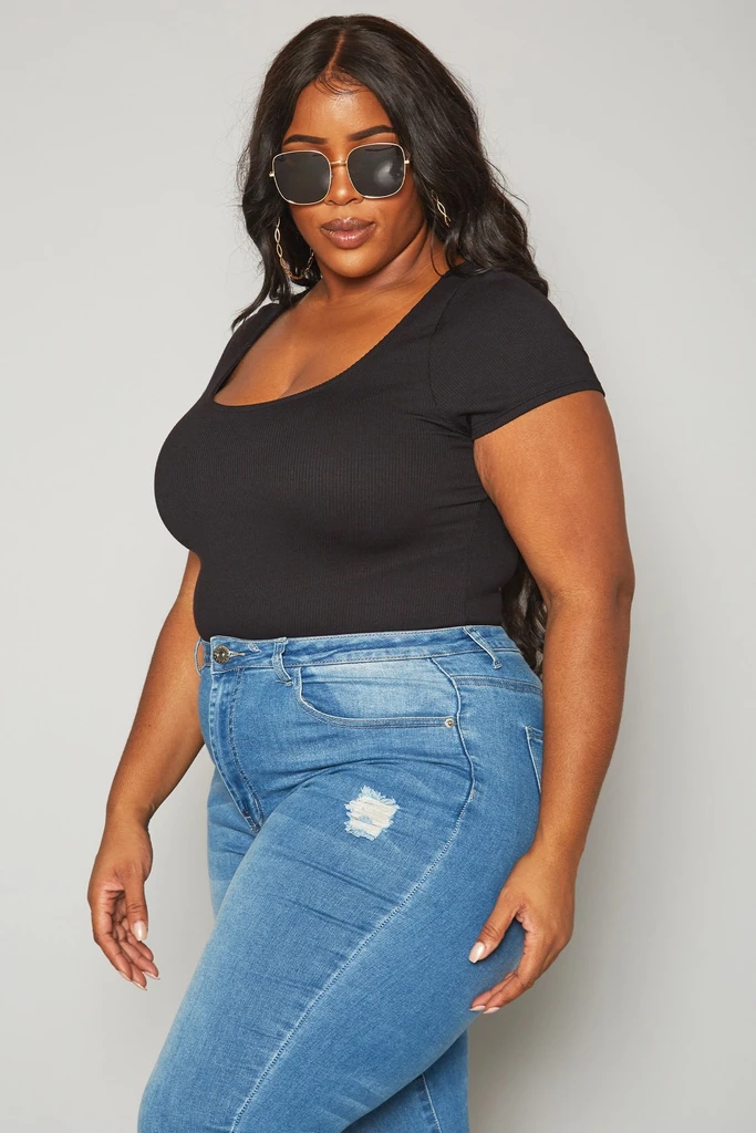 Shop at Konus Ribbed Funnel Bodysuit
